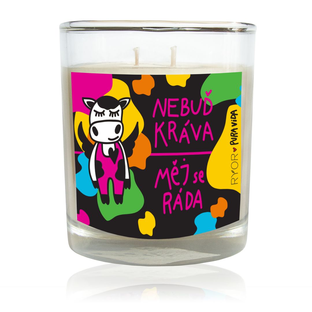 PuraVida svíčka s vůní santalového dřeva KRÁVA