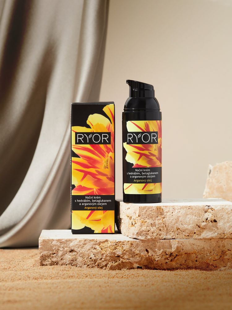 Noční krém s hedvábím, beta-glukanem a arganovým olejem